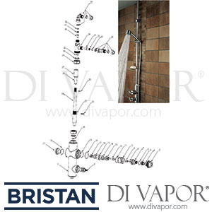 Bristan Quadrant Twinline Shower Spare Parts - BR DV 260